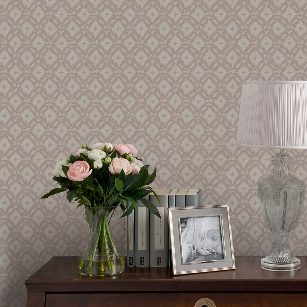 Whitebrook Geometric Wallpaper 118474 by Laura Ashley in Dove Grey